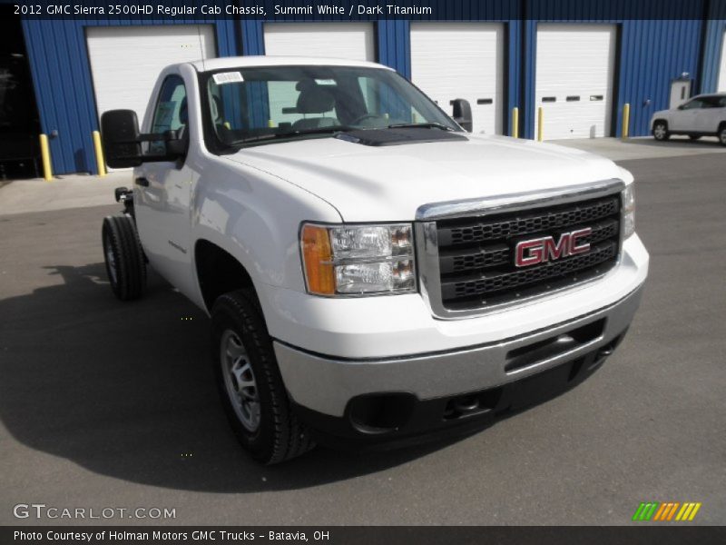 Summit White / Dark Titanium 2012 GMC Sierra 2500HD Regular Cab Chassis