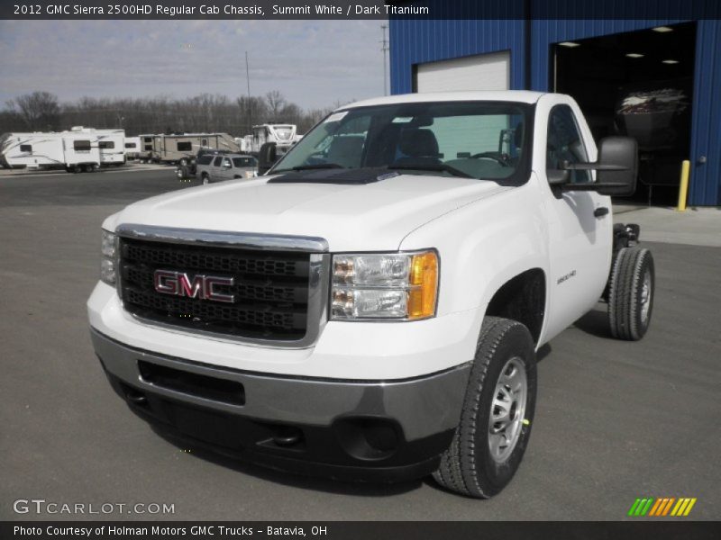 Summit White / Dark Titanium 2012 GMC Sierra 2500HD Regular Cab Chassis