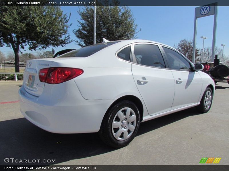 Captiva White / Beige 2009 Hyundai Elantra SE Sedan