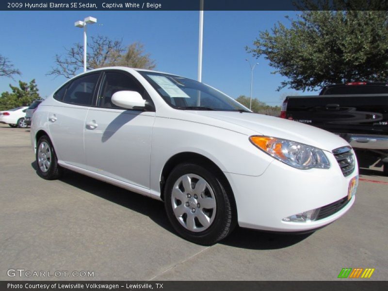 Captiva White / Beige 2009 Hyundai Elantra SE Sedan