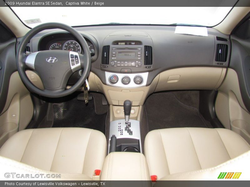 Captiva White / Beige 2009 Hyundai Elantra SE Sedan