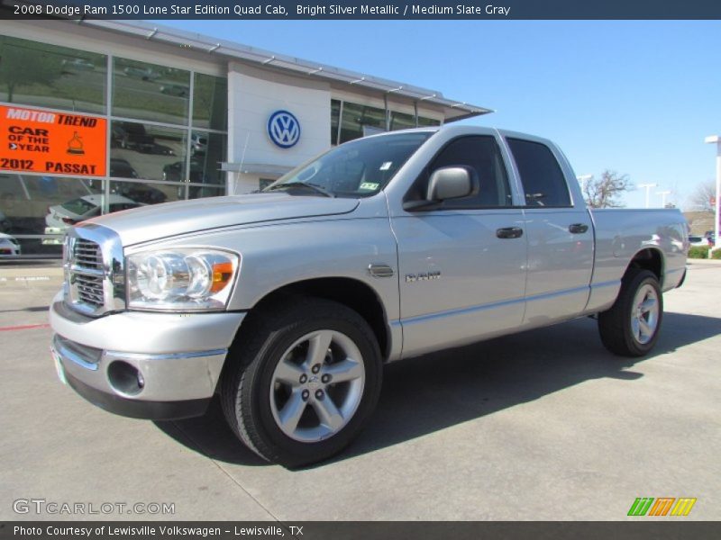 Bright Silver Metallic / Medium Slate Gray 2008 Dodge Ram 1500 Lone Star Edition Quad Cab