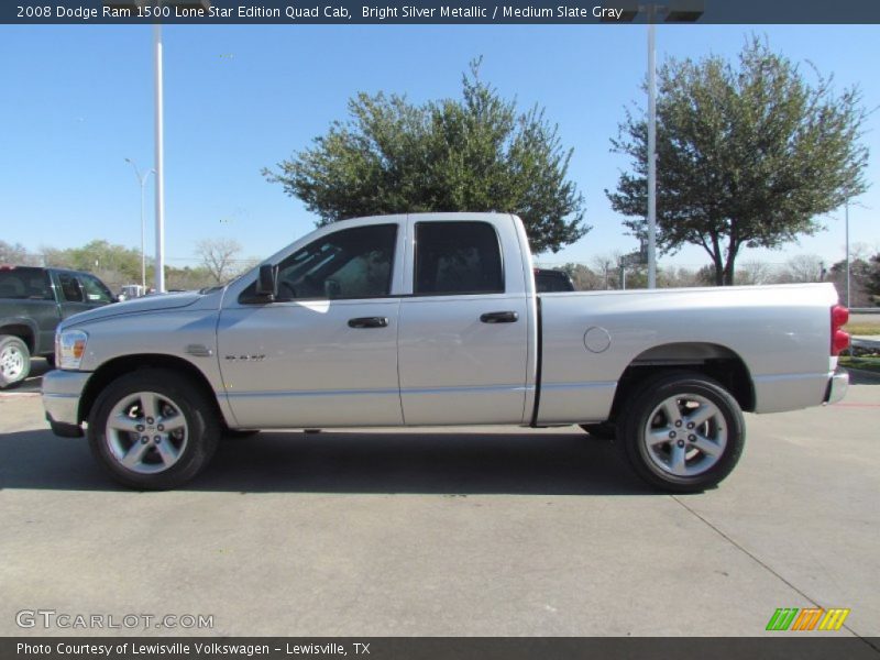 Bright Silver Metallic / Medium Slate Gray 2008 Dodge Ram 1500 Lone Star Edition Quad Cab