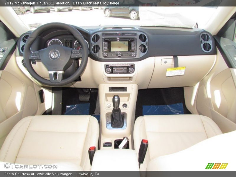 Deep Black Metallic / Beige 2012 Volkswagen Tiguan SEL 4Motion