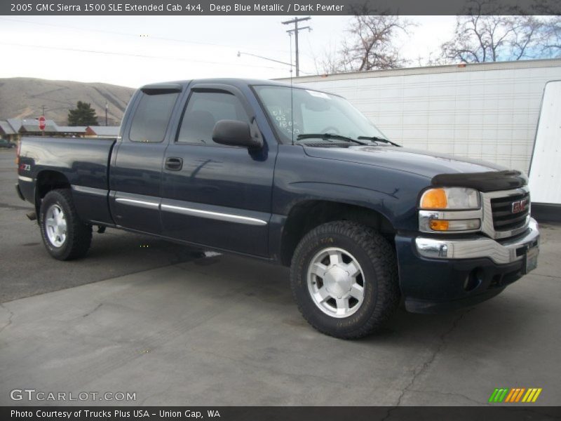 Deep Blue Metallic / Dark Pewter 2005 GMC Sierra 1500 SLE Extended Cab 4x4