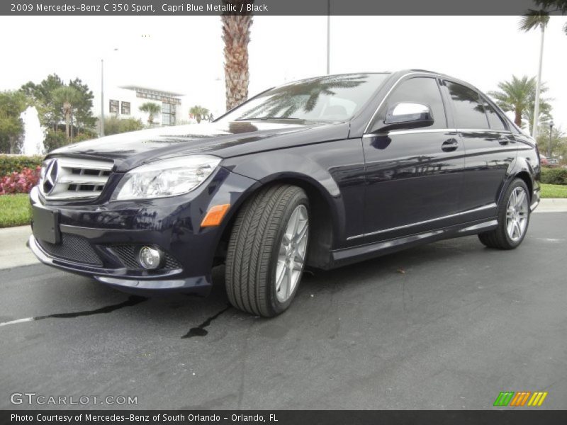 Capri Blue Metallic / Black 2009 Mercedes-Benz C 350 Sport