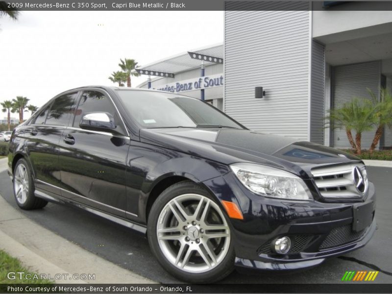 Capri Blue Metallic / Black 2009 Mercedes-Benz C 350 Sport