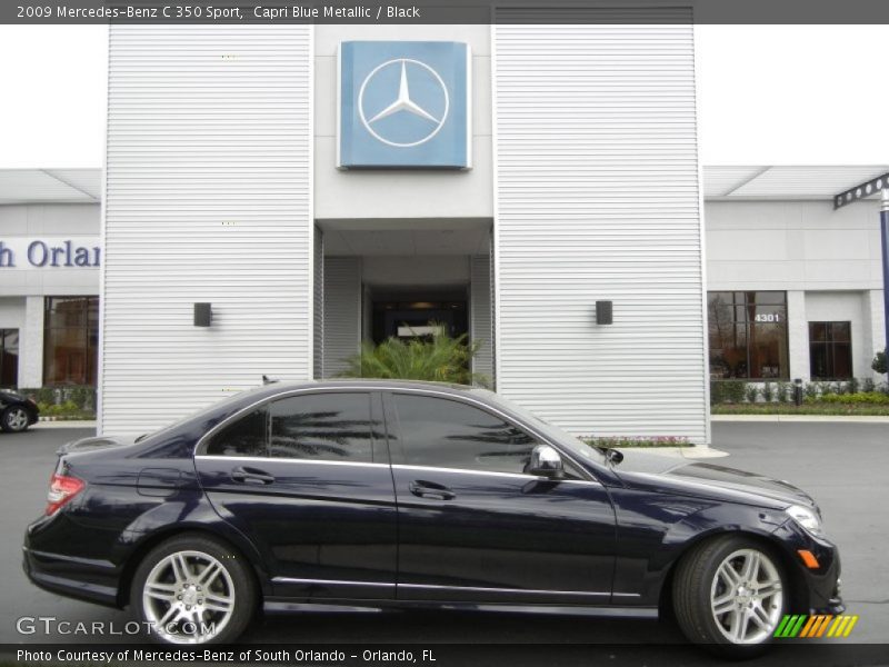 Capri Blue Metallic / Black 2009 Mercedes-Benz C 350 Sport