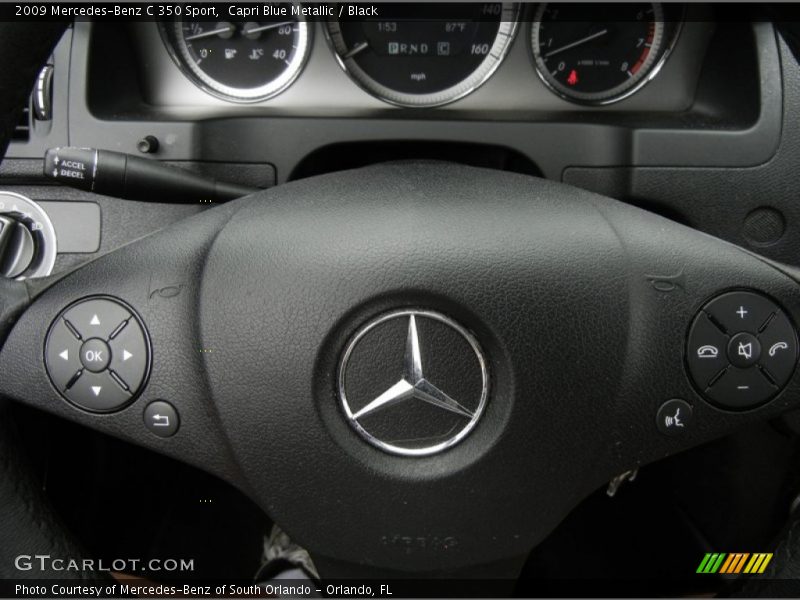 Capri Blue Metallic / Black 2009 Mercedes-Benz C 350 Sport