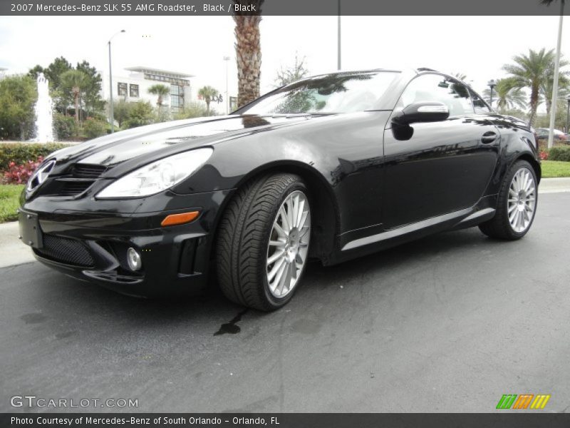 Black / Black 2007 Mercedes-Benz SLK 55 AMG Roadster