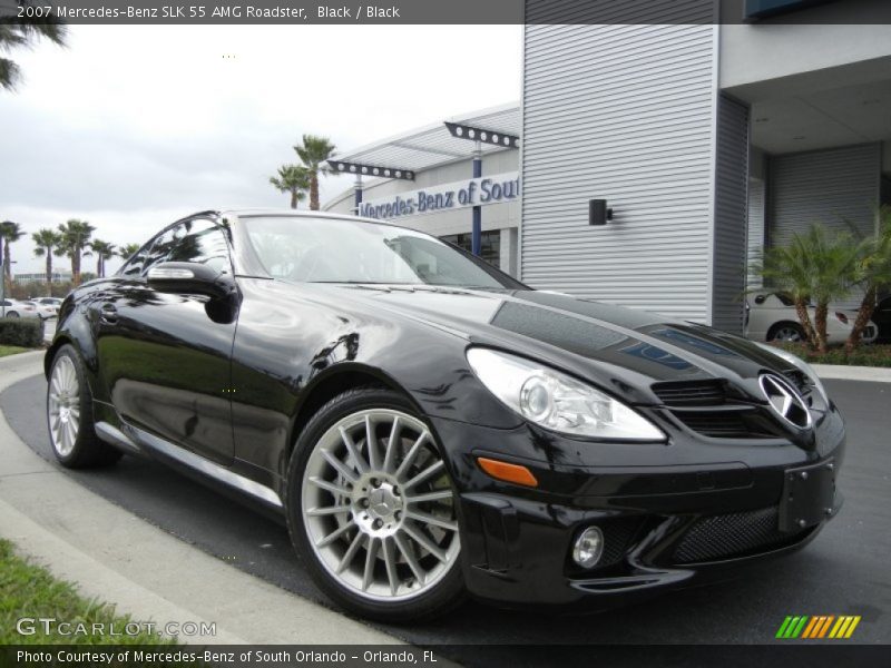 Black / Black 2007 Mercedes-Benz SLK 55 AMG Roadster