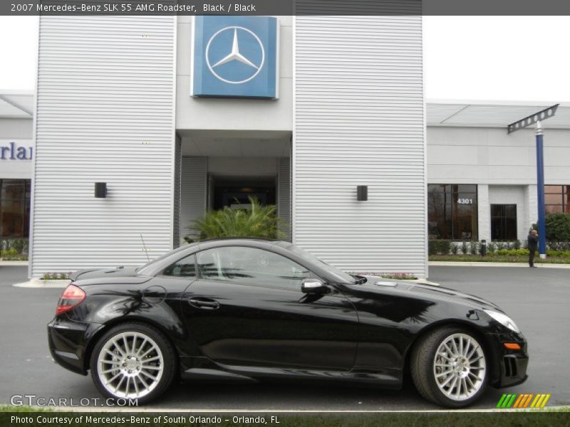 Black / Black 2007 Mercedes-Benz SLK 55 AMG Roadster