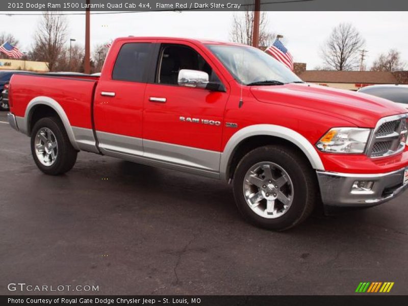 Flame Red / Dark Slate Gray 2012 Dodge Ram 1500 Laramie Quad Cab 4x4
