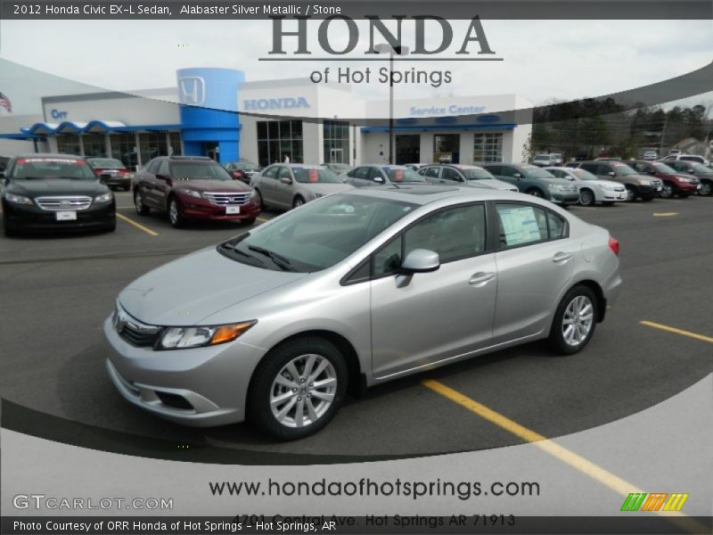 Alabaster Silver Metallic / Stone 2012 Honda Civic EX-L Sedan