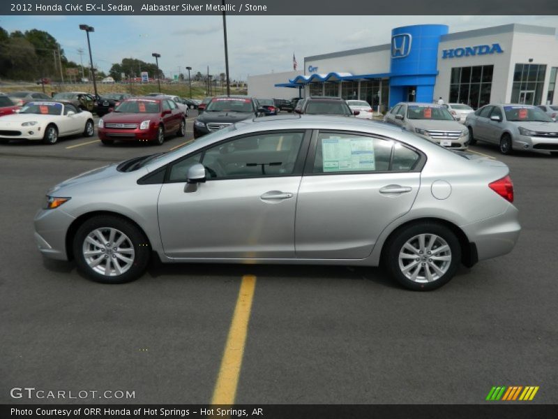 Alabaster Silver Metallic / Stone 2012 Honda Civic EX-L Sedan