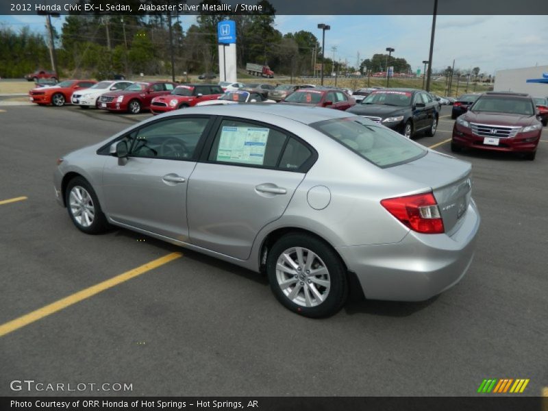 Alabaster Silver Metallic / Stone 2012 Honda Civic EX-L Sedan