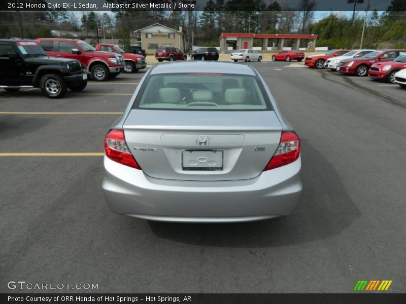 Alabaster Silver Metallic / Stone 2012 Honda Civic EX-L Sedan