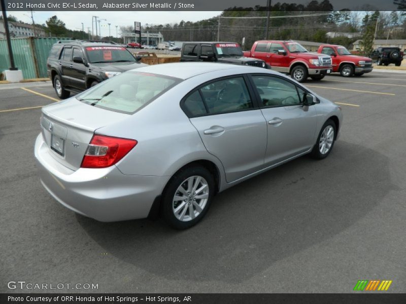 Alabaster Silver Metallic / Stone 2012 Honda Civic EX-L Sedan