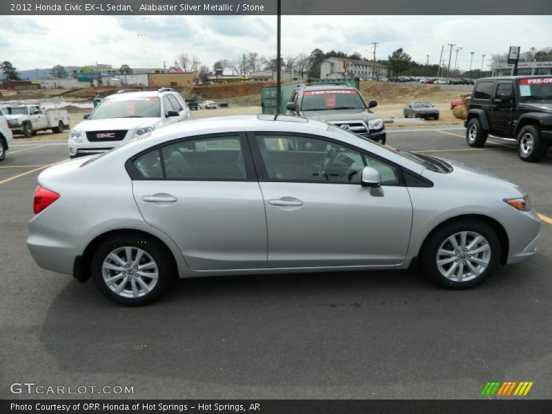 Alabaster Silver Metallic / Stone 2012 Honda Civic EX-L Sedan