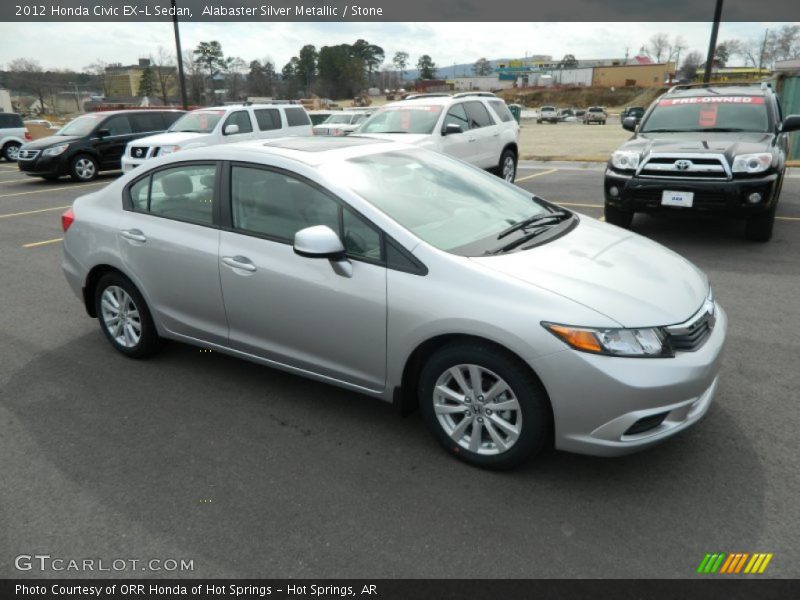 Alabaster Silver Metallic / Stone 2012 Honda Civic EX-L Sedan