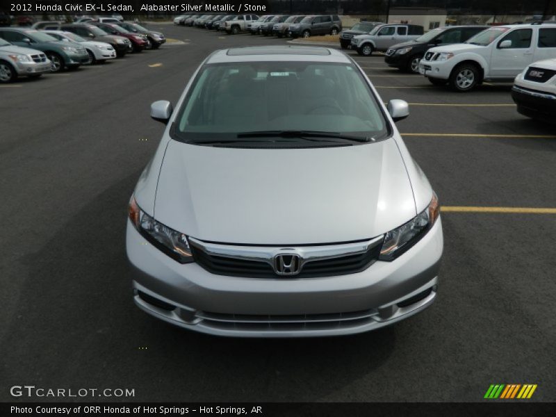 Alabaster Silver Metallic / Stone 2012 Honda Civic EX-L Sedan