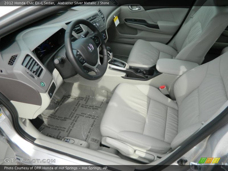 Alabaster Silver Metallic / Stone 2012 Honda Civic EX-L Sedan