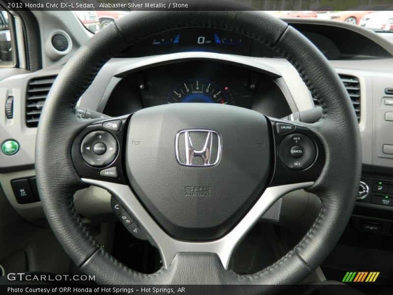 Alabaster Silver Metallic / Stone 2012 Honda Civic EX-L Sedan