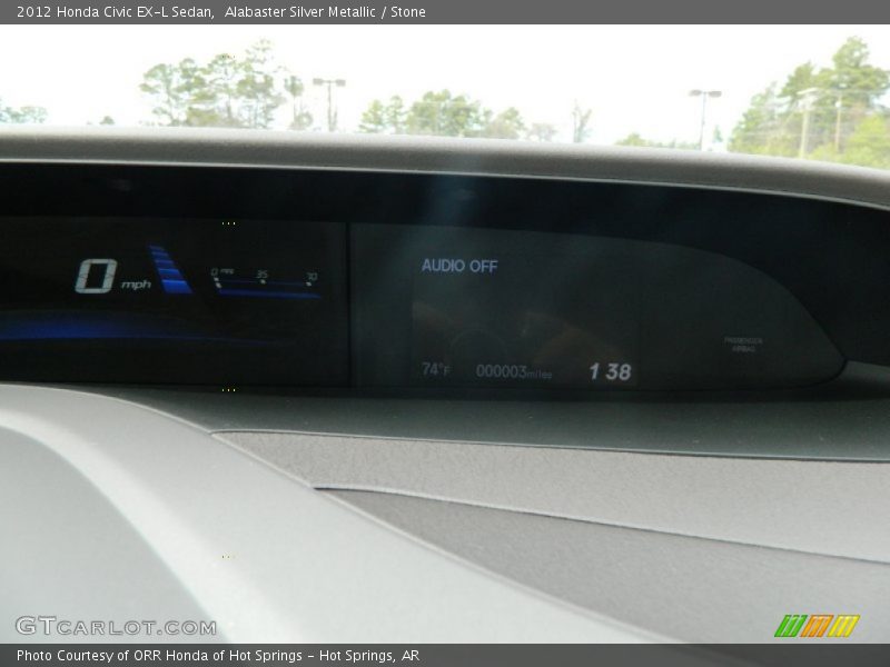 Alabaster Silver Metallic / Stone 2012 Honda Civic EX-L Sedan