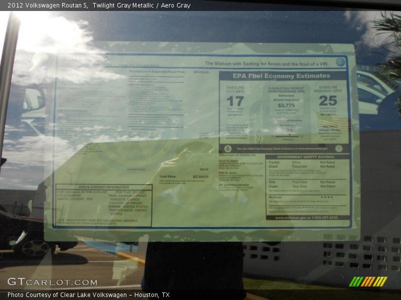 Twilight Gray Metallic / Aero Gray 2012 Volkswagen Routan S