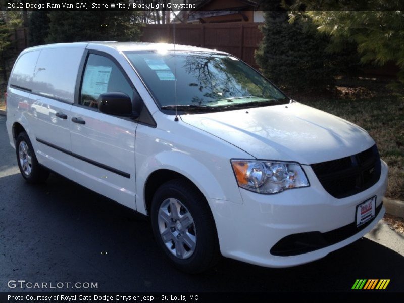 Stone White / Black/Light Graystone 2012 Dodge Ram Van C/V