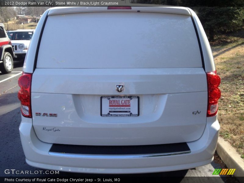 Stone White / Black/Light Graystone 2012 Dodge Ram Van C/V