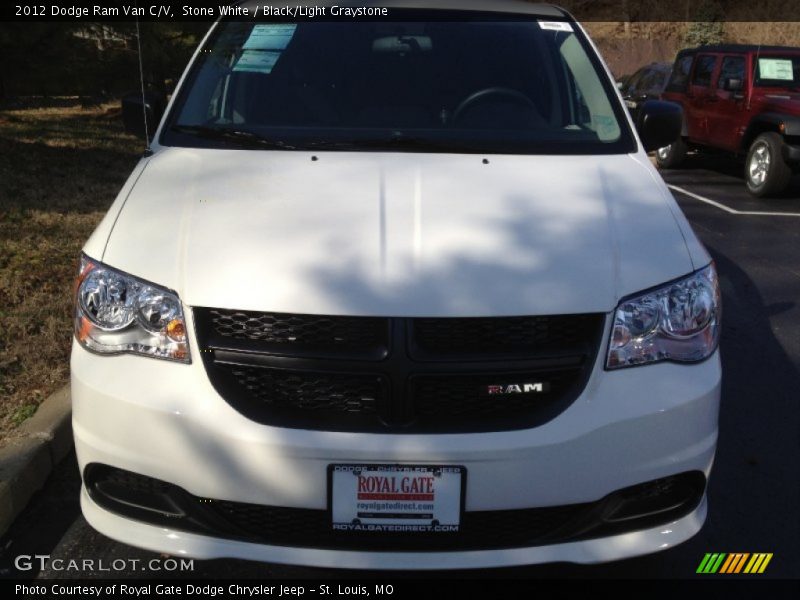 Stone White / Black/Light Graystone 2012 Dodge Ram Van C/V