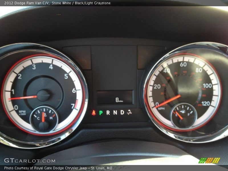 Stone White / Black/Light Graystone 2012 Dodge Ram Van C/V