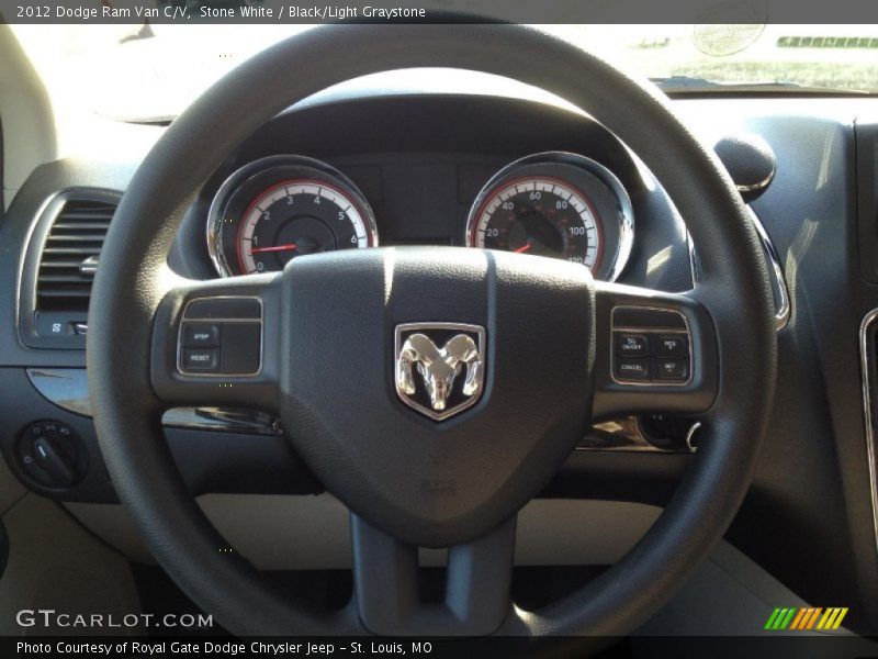 Stone White / Black/Light Graystone 2012 Dodge Ram Van C/V