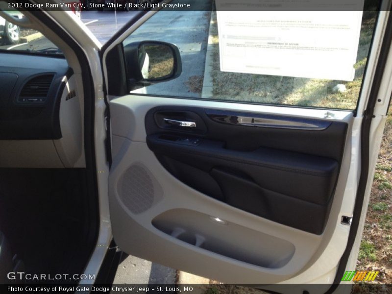 Stone White / Black/Light Graystone 2012 Dodge Ram Van C/V