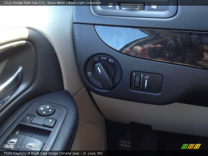 Stone White / Black/Light Graystone 2012 Dodge Ram Van C/V