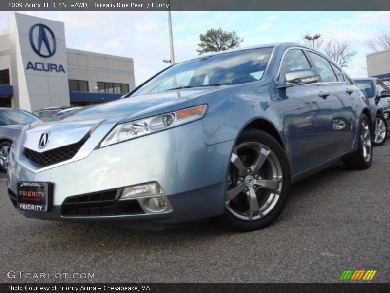 Borealis Blue Pearl / Ebony 2009 Acura TL 3.7 SH-AWD