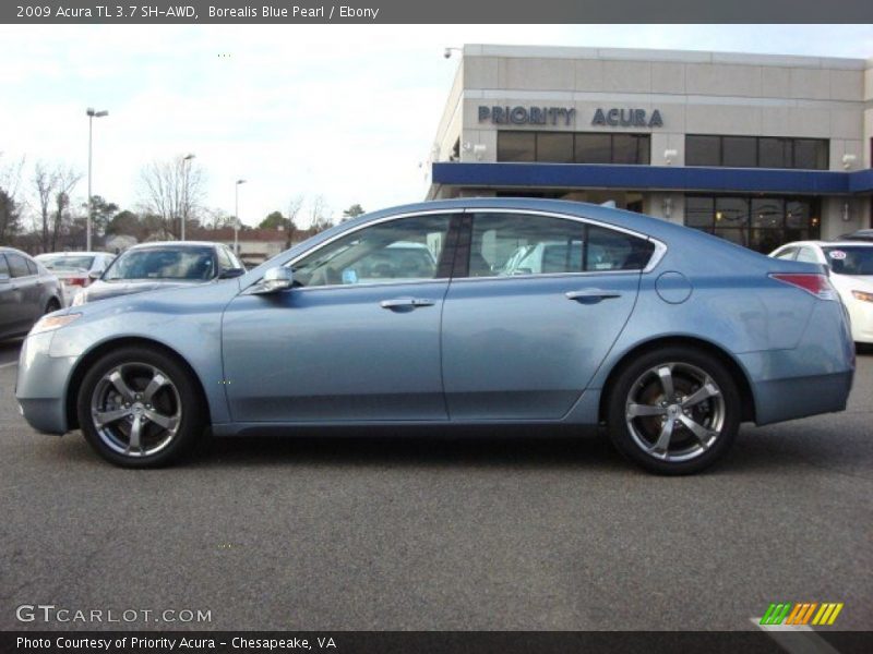 Borealis Blue Pearl / Ebony 2009 Acura TL 3.7 SH-AWD