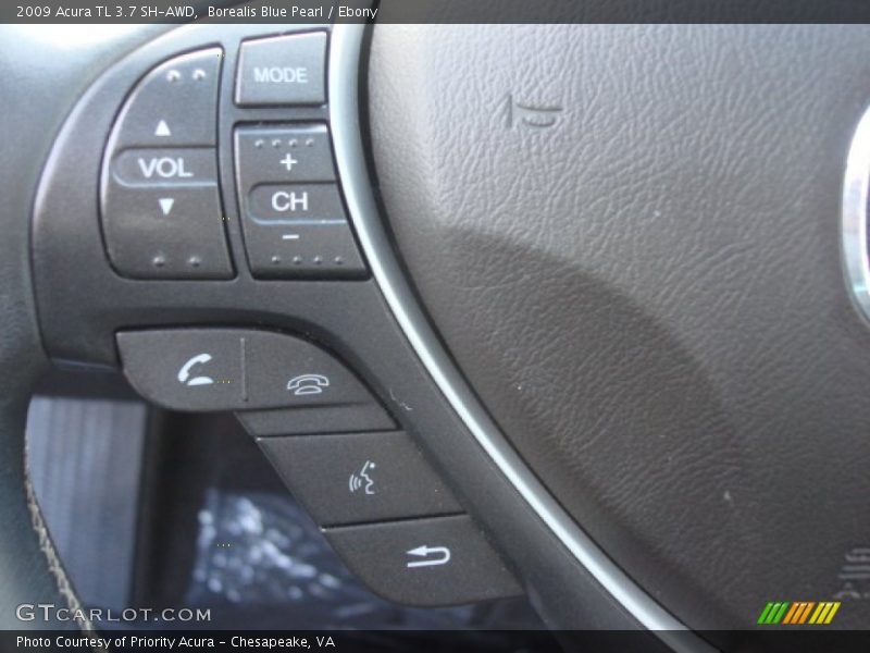 Borealis Blue Pearl / Ebony 2009 Acura TL 3.7 SH-AWD