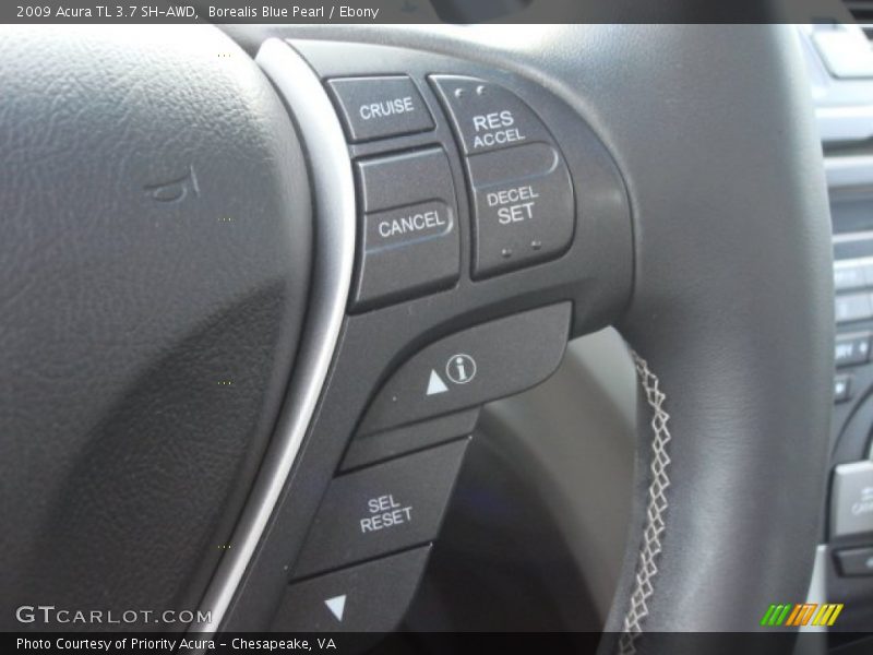 Borealis Blue Pearl / Ebony 2009 Acura TL 3.7 SH-AWD