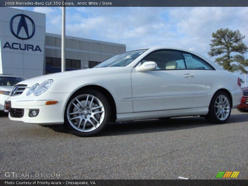 Arctic White / Stone 2009 Mercedes-Benz CLK 350 Coupe