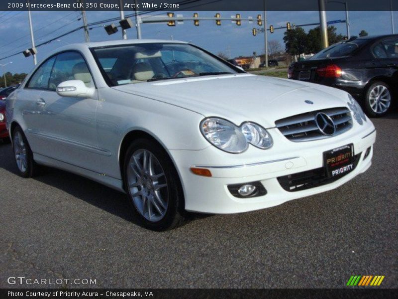 Arctic White / Stone 2009 Mercedes-Benz CLK 350 Coupe