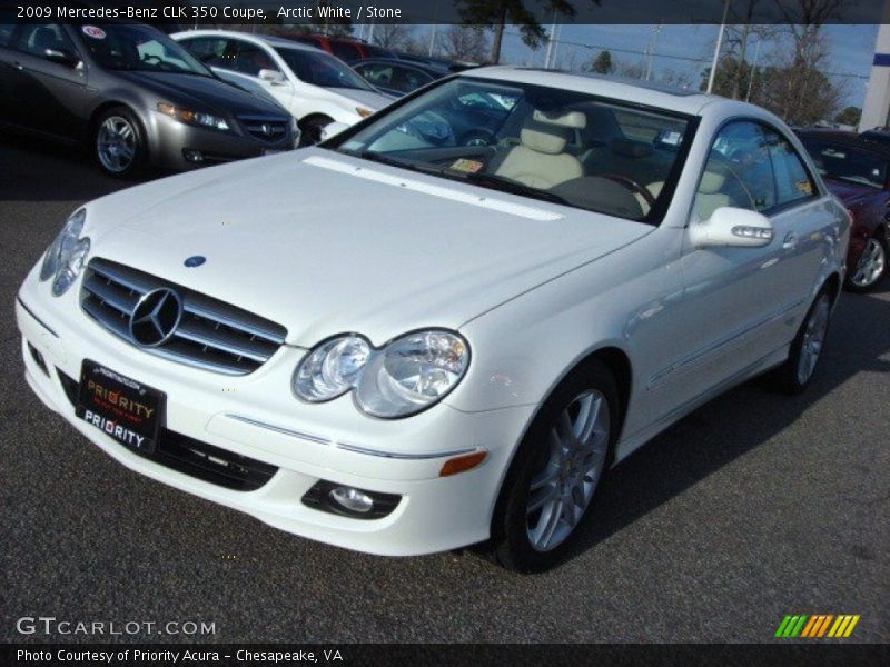 Arctic White / Stone 2009 Mercedes-Benz CLK 350 Coupe