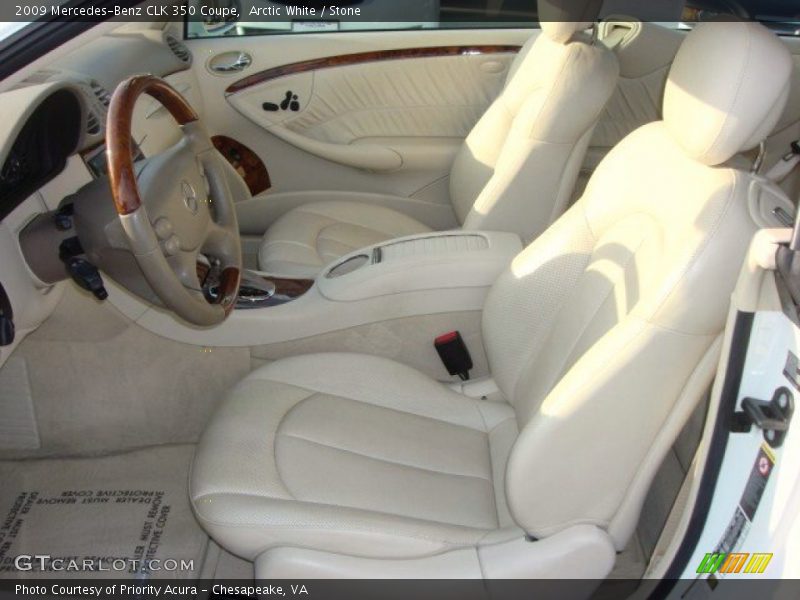 Arctic White / Stone 2009 Mercedes-Benz CLK 350 Coupe