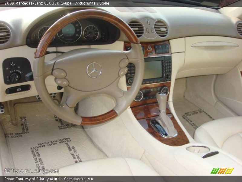 Arctic White / Stone 2009 Mercedes-Benz CLK 350 Coupe