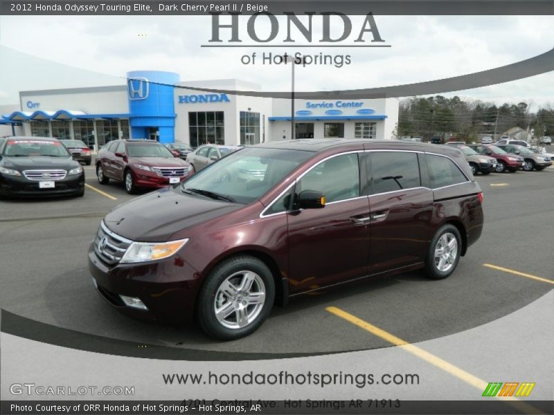 Dark Cherry Pearl II / Beige 2012 Honda Odyssey Touring Elite