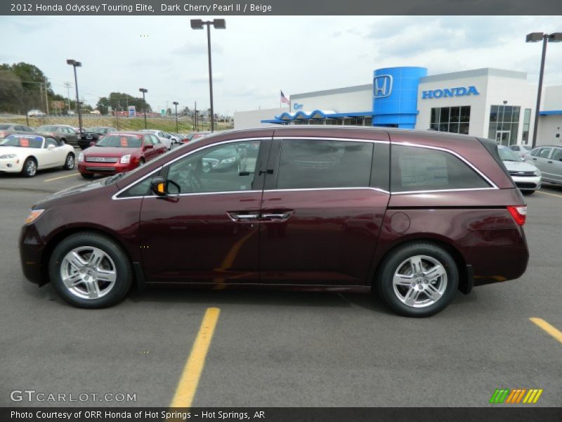 Dark Cherry Pearl II / Beige 2012 Honda Odyssey Touring Elite