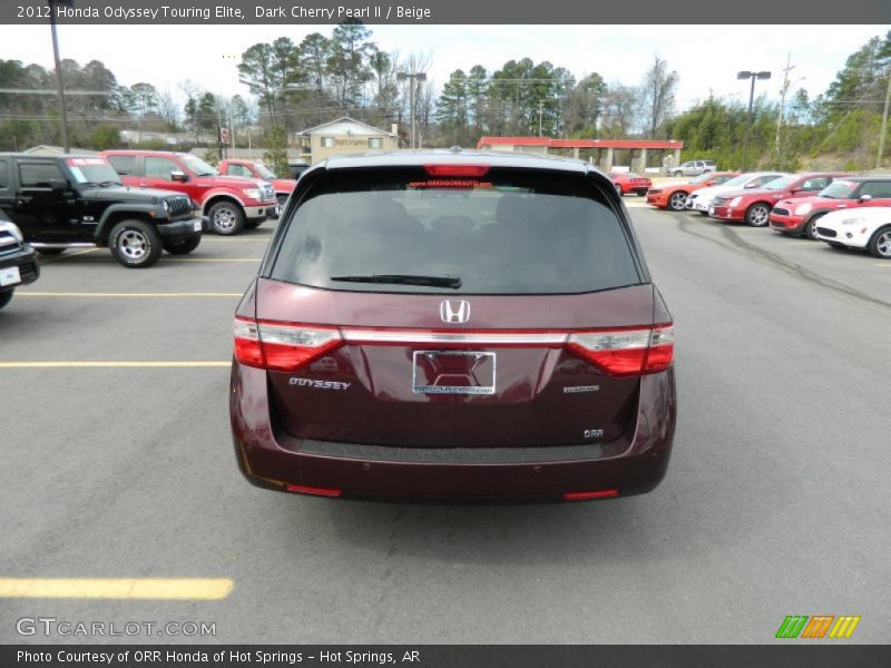Dark Cherry Pearl II / Beige 2012 Honda Odyssey Touring Elite