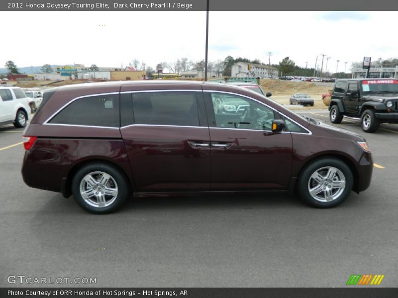 Dark Cherry Pearl II / Beige 2012 Honda Odyssey Touring Elite
