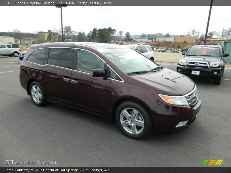 Dark Cherry Pearl II / Beige 2012 Honda Odyssey Touring Elite